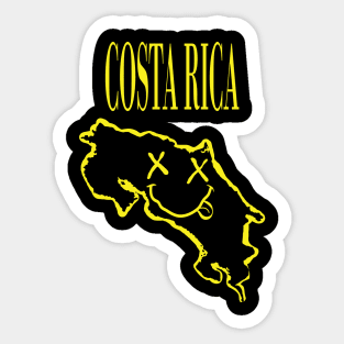 Vibrant Costa Rica x Eyes Happy Face: Unleash Your 90s Grunge Spirit! Sticker